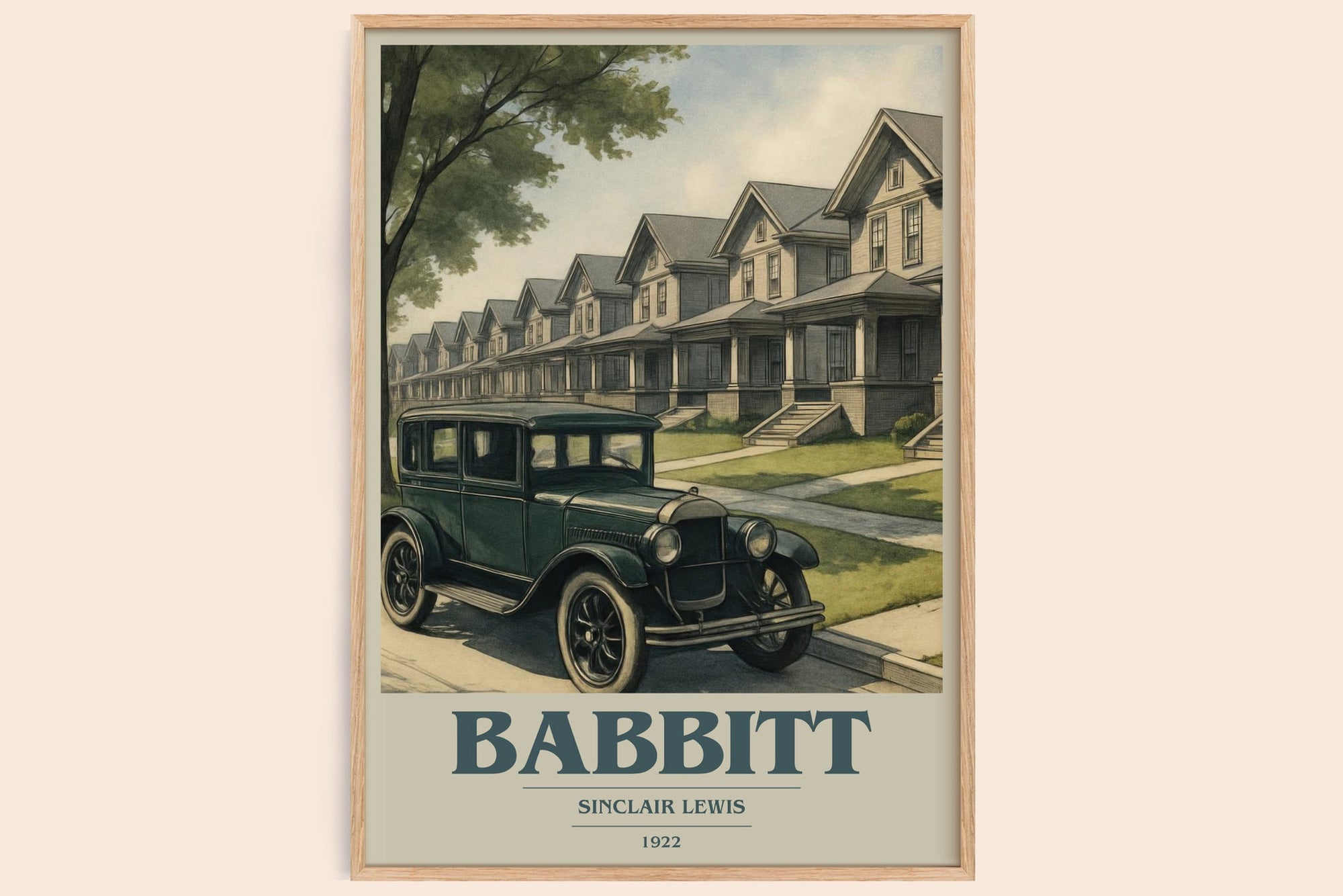 Babbitt book cover book poster by Sinclair Lewis – framed literary art print
