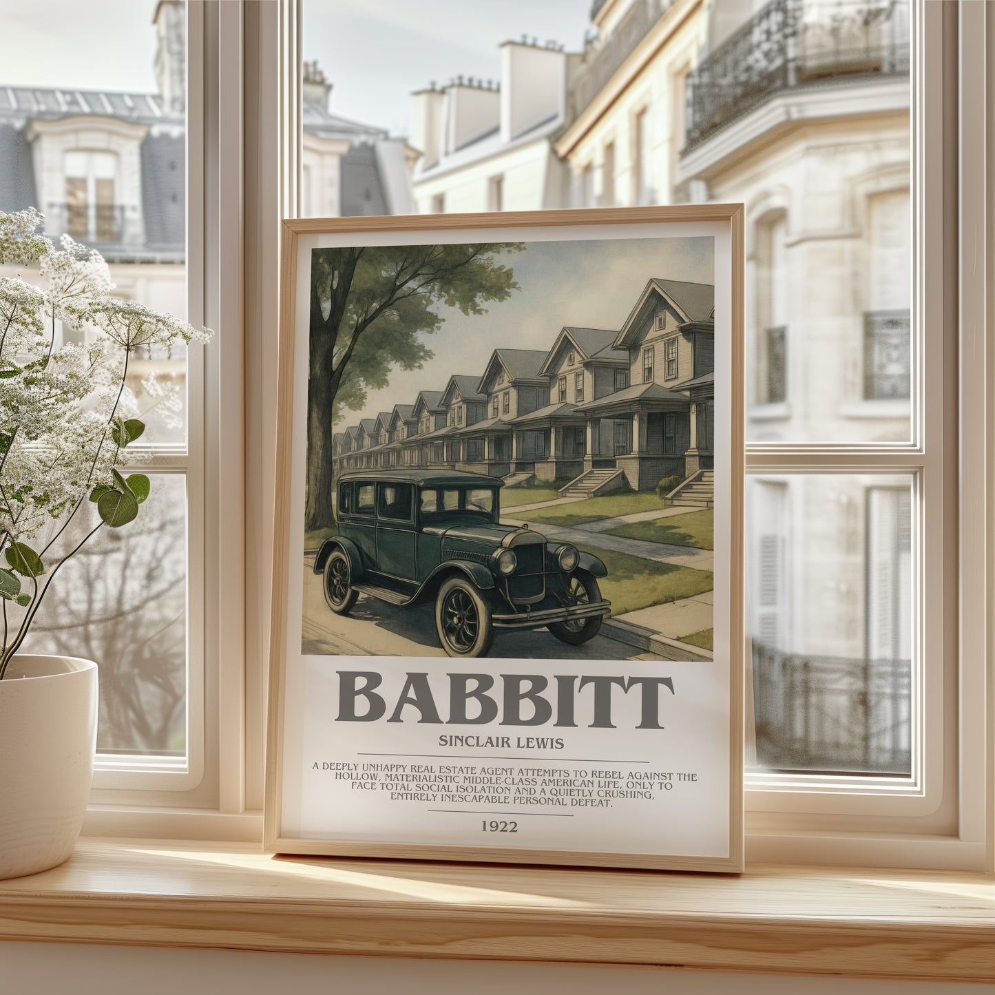 Babbitt bookish poster colour and style options – Sinclair Lewis book art