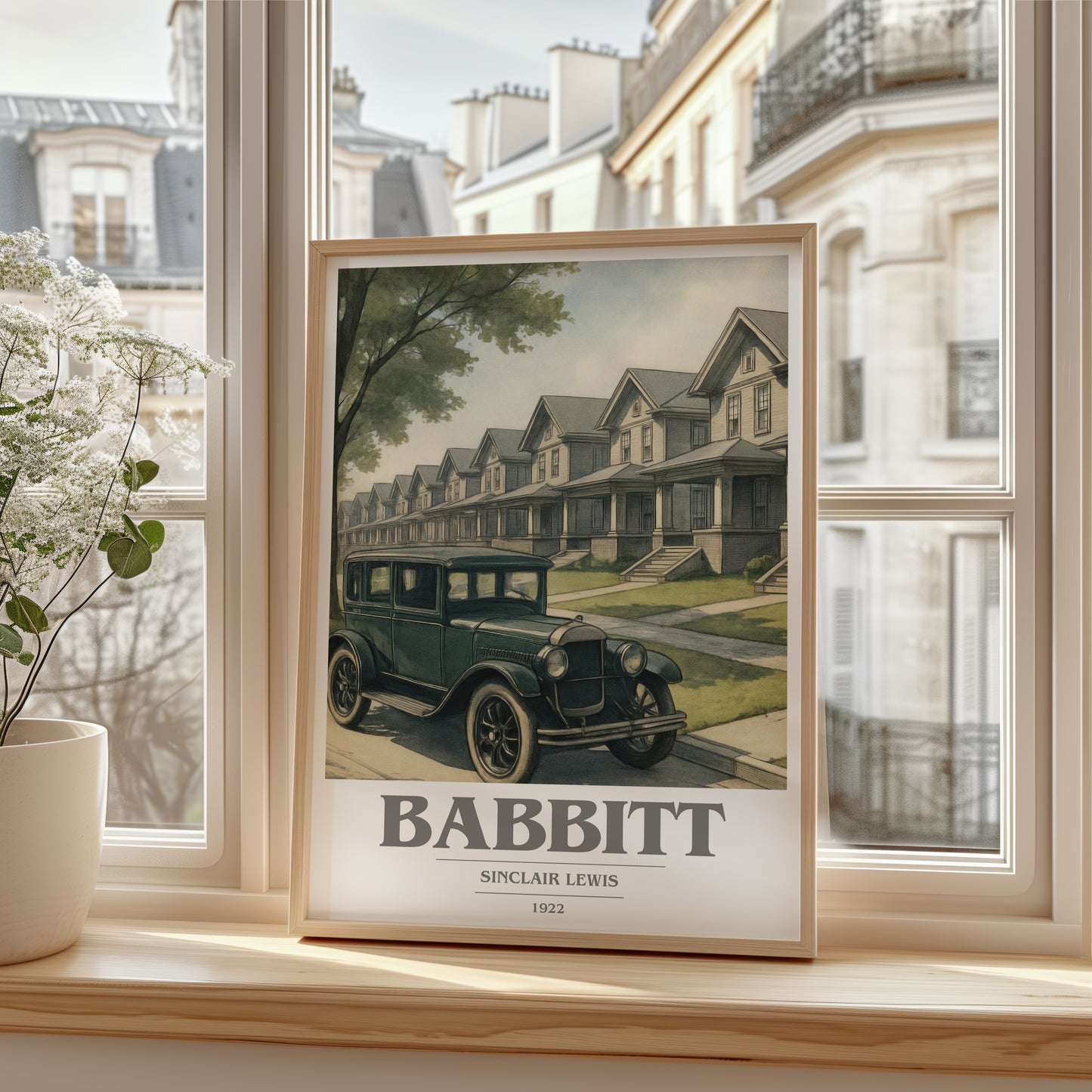 Babbitt book cover poster colour and style options – Sinclair Lewis book art