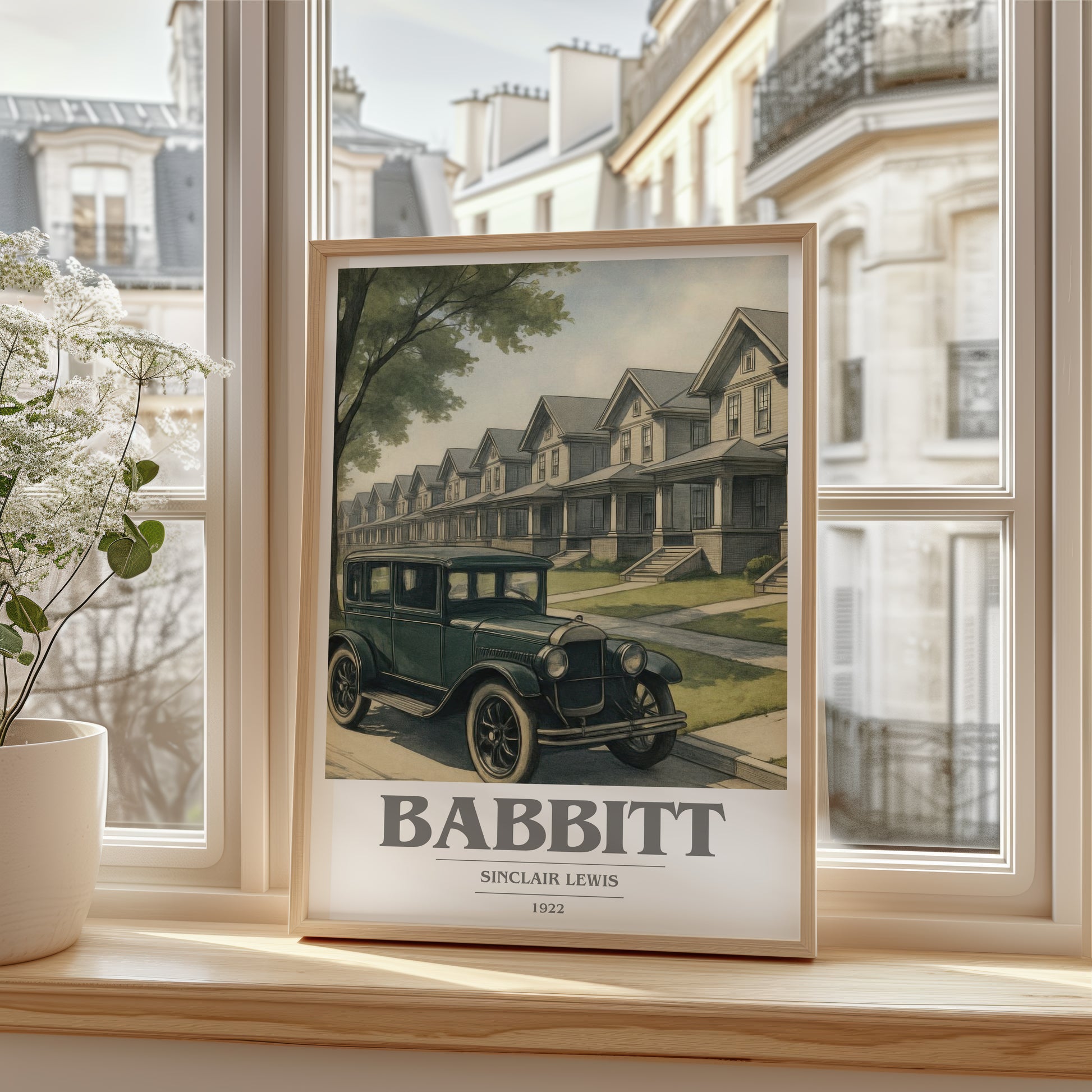 Babbitt book cover poster colour and style options – Sinclair Lewis book art
