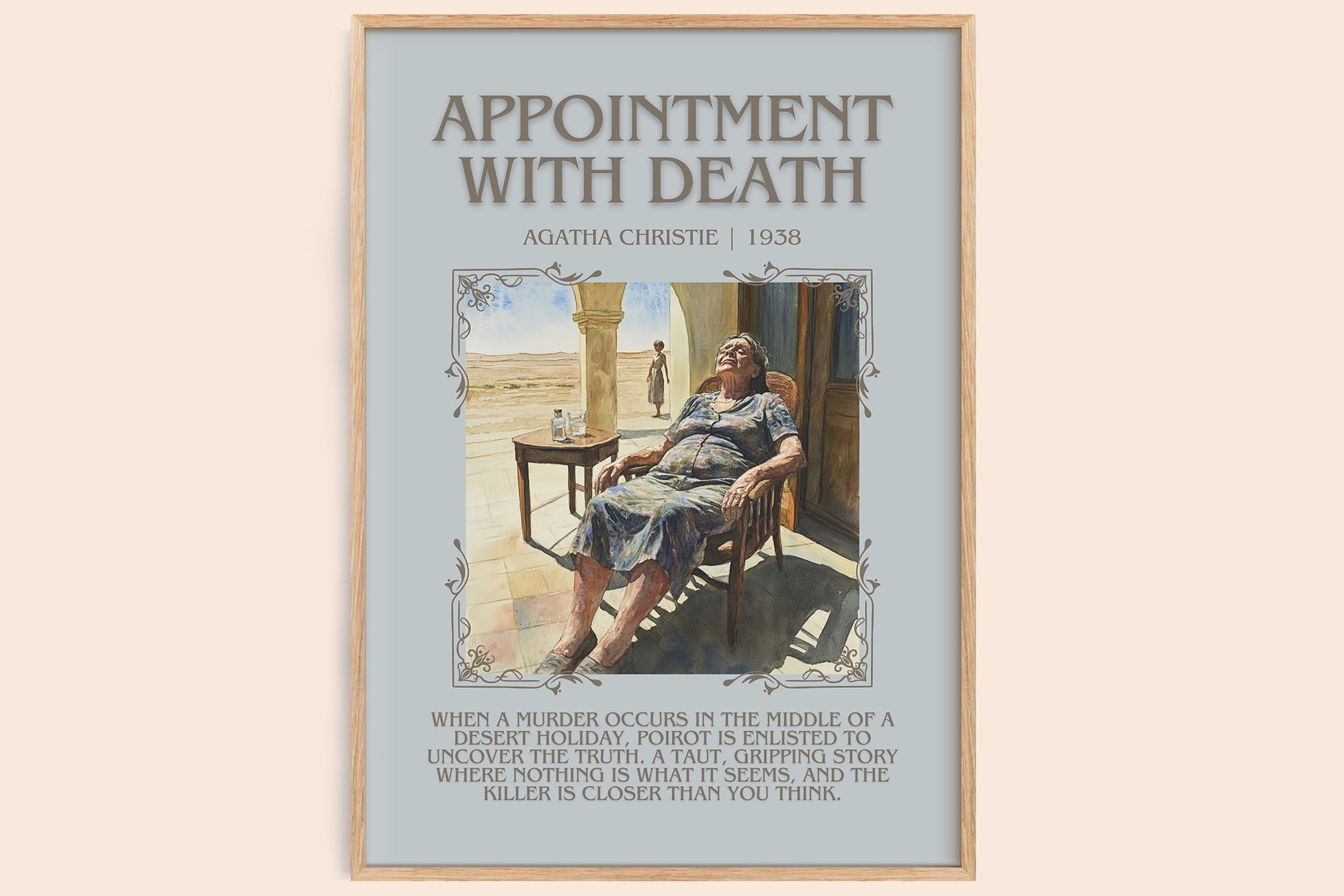 Appointment with Death minimalist book poster by Agatha Christie – framed literary art print