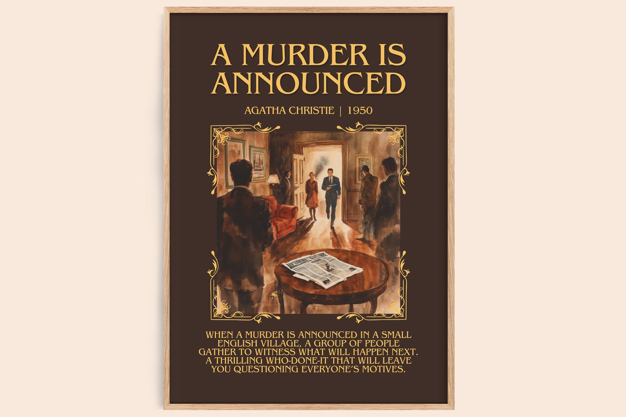 A Murder is Announced Minimalist Book Poster by Agatha Christie