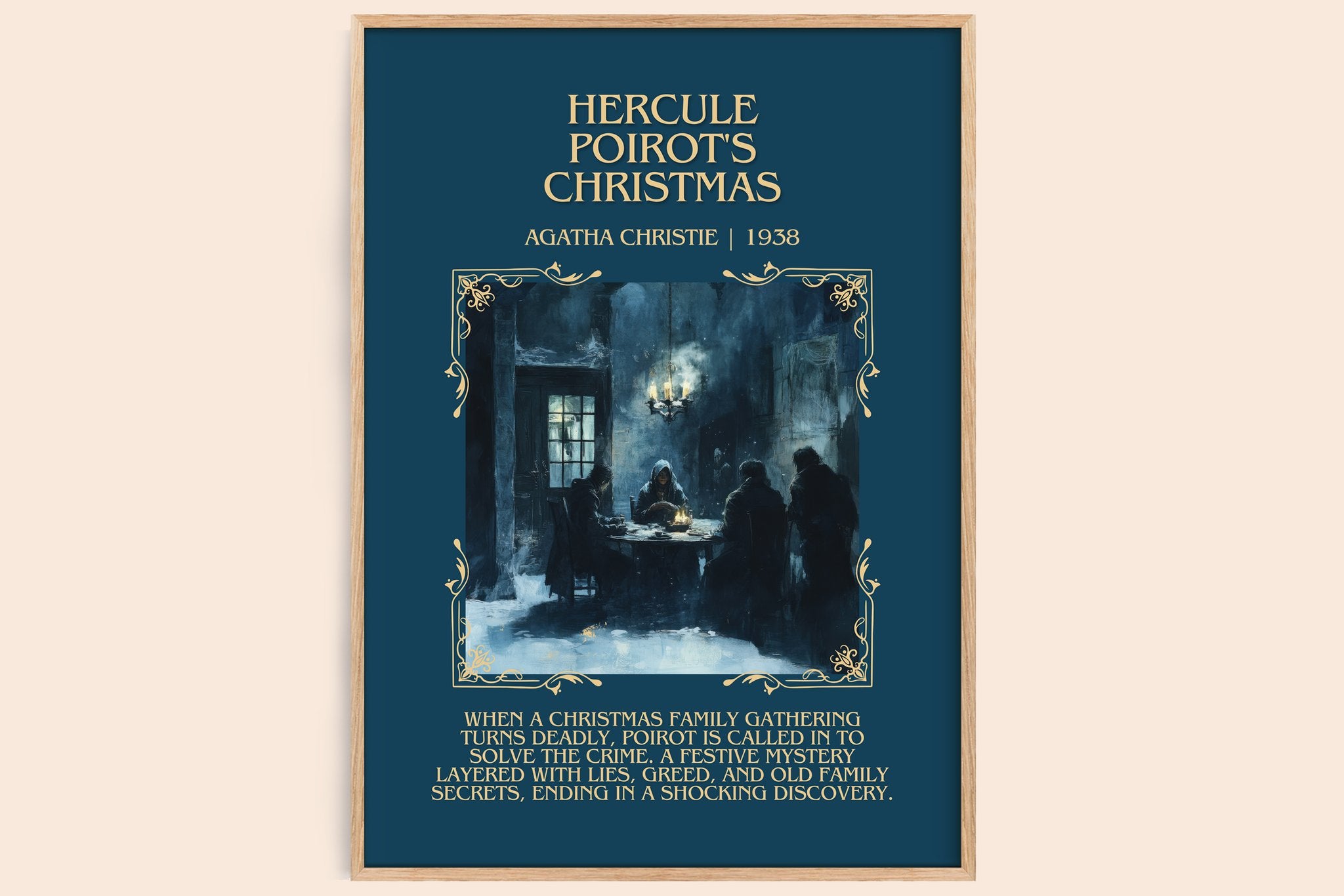 Hercule Poirot's Christmas Minimalist Book Poster by Agatha Christie