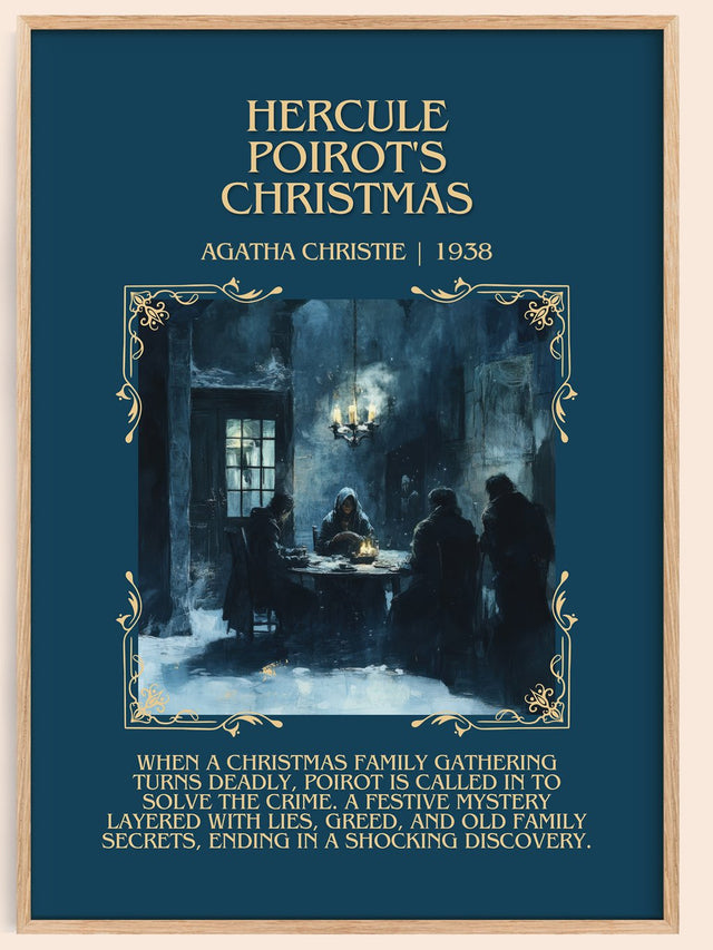 Hercule Poirot's Christmas Minimalist Book Poster by Agatha Christie