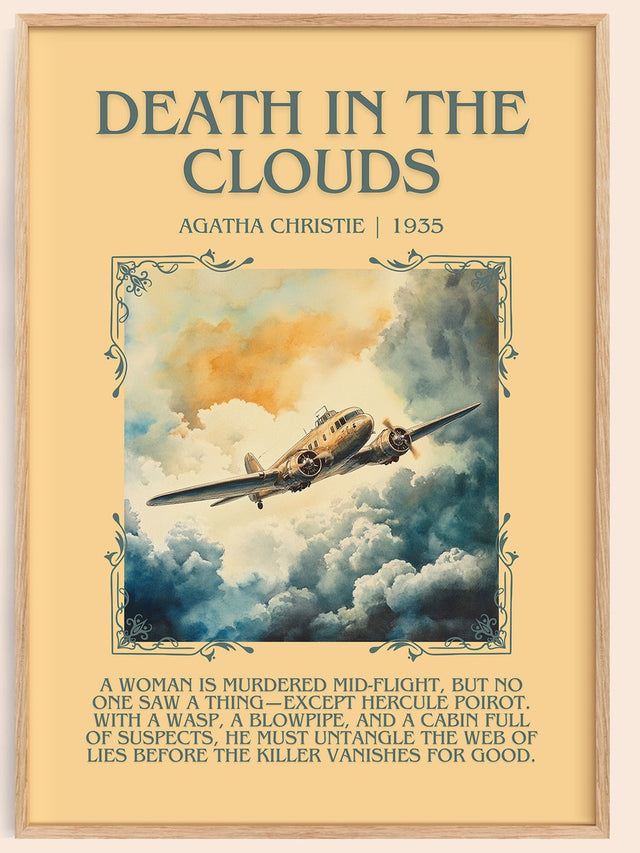 Death in the Clouds Minimalist Book Poster by Agatha Christie