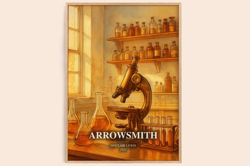 Arrowsmith watercolour book poster by Sinclair Lewis – framed literary art print