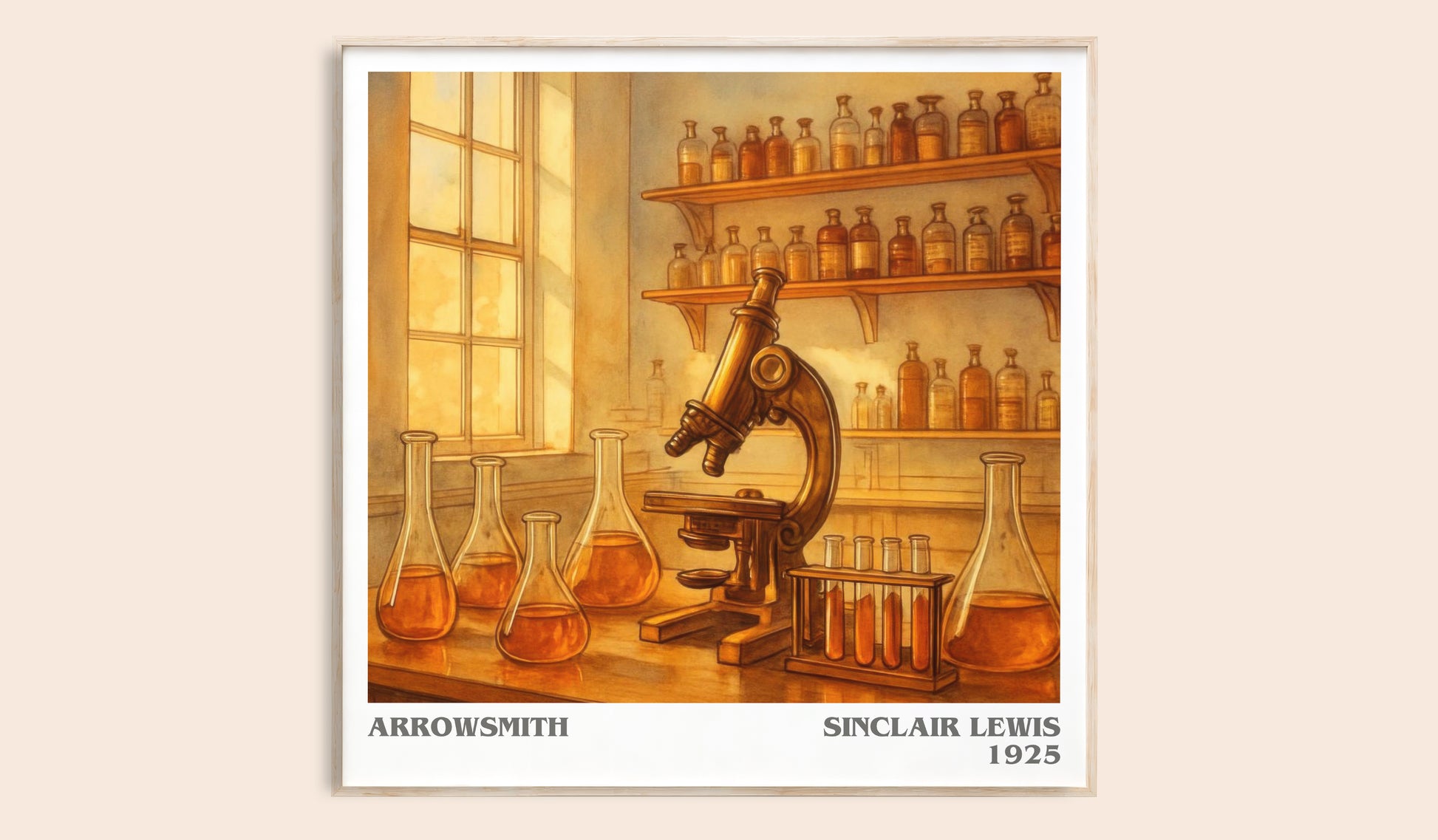 Arrowsmith literary book poster by Sinclair Lewis – framed literary art print
