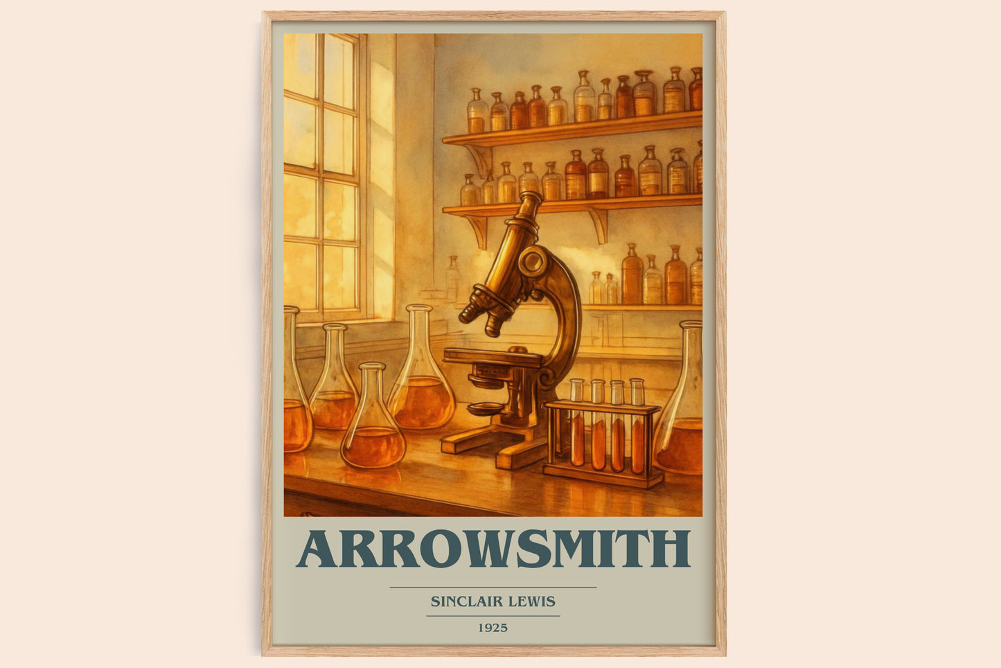 Arrowsmith book cover book poster by Sinclair Lewis – framed literary art print