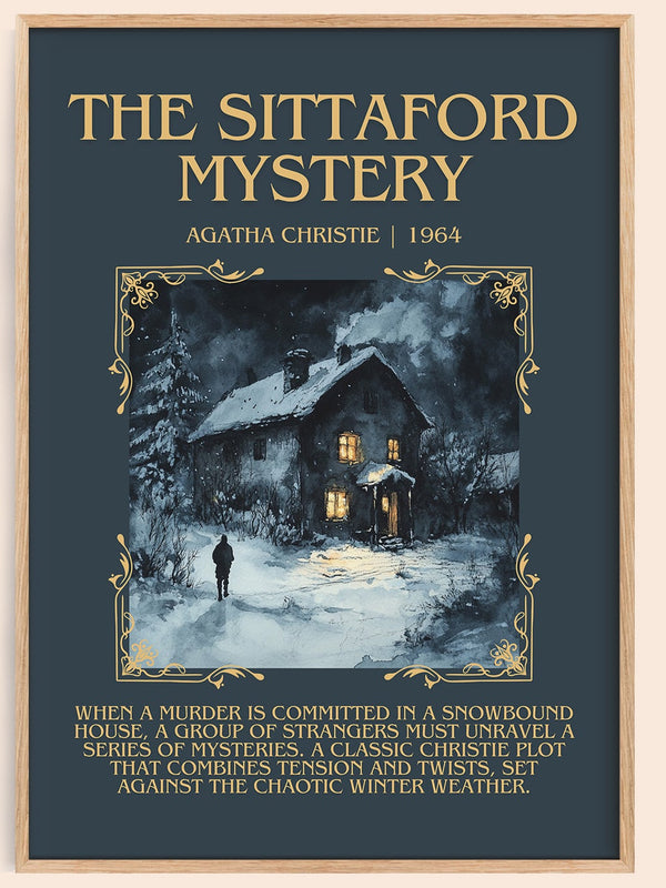 The Sittaford Mystery minimalist book poster by Agatha Christie – framed literary art print