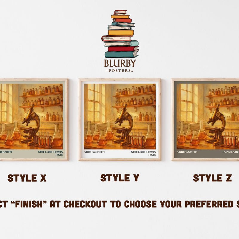 Arrowsmith literary print in frame leaning in hallway – satire wall art