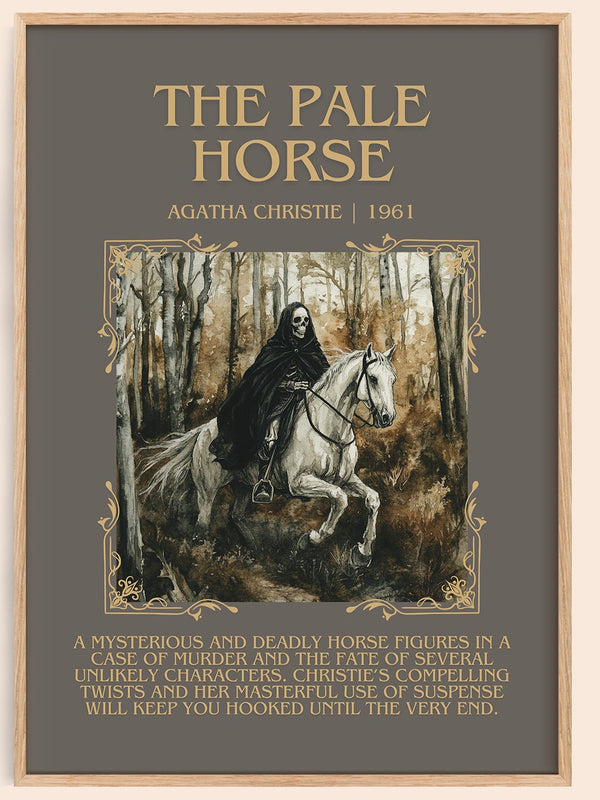 The Pale Horse minimalist book poster by Agatha Christie – framed literary art print