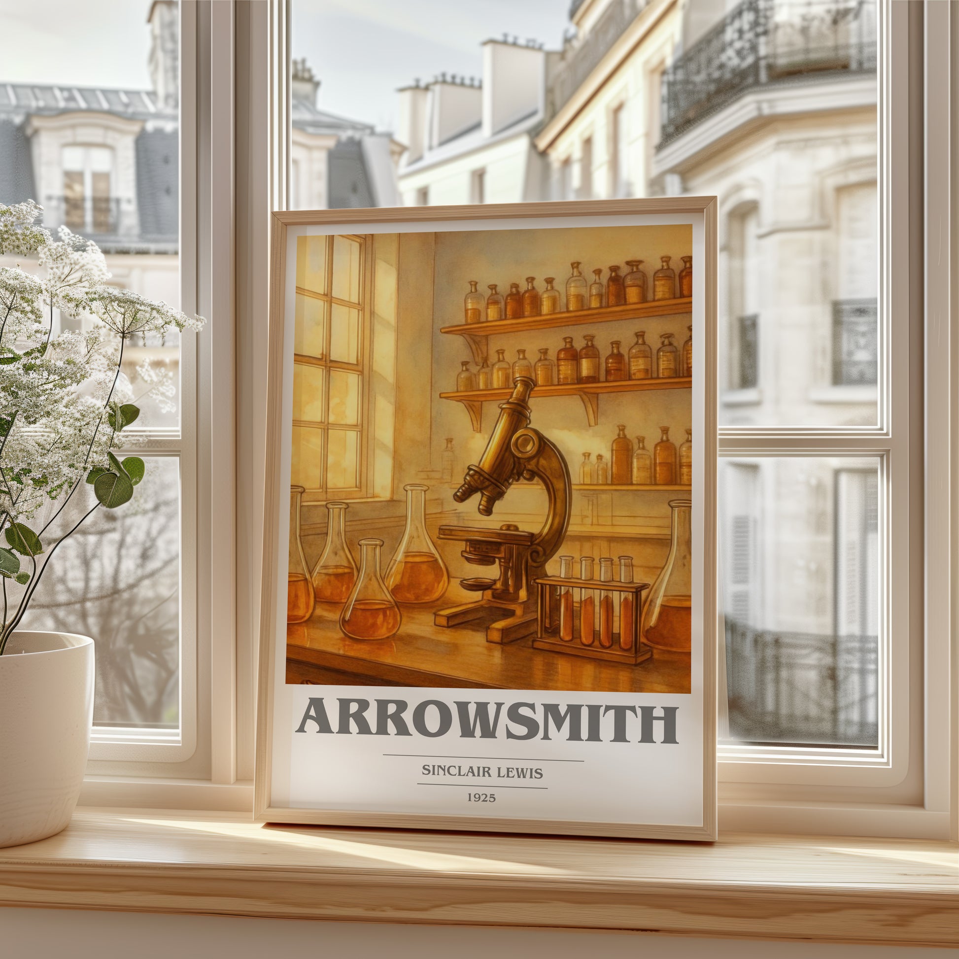 Arrowsmith book cover poster colour and style options – Sinclair Lewis book art