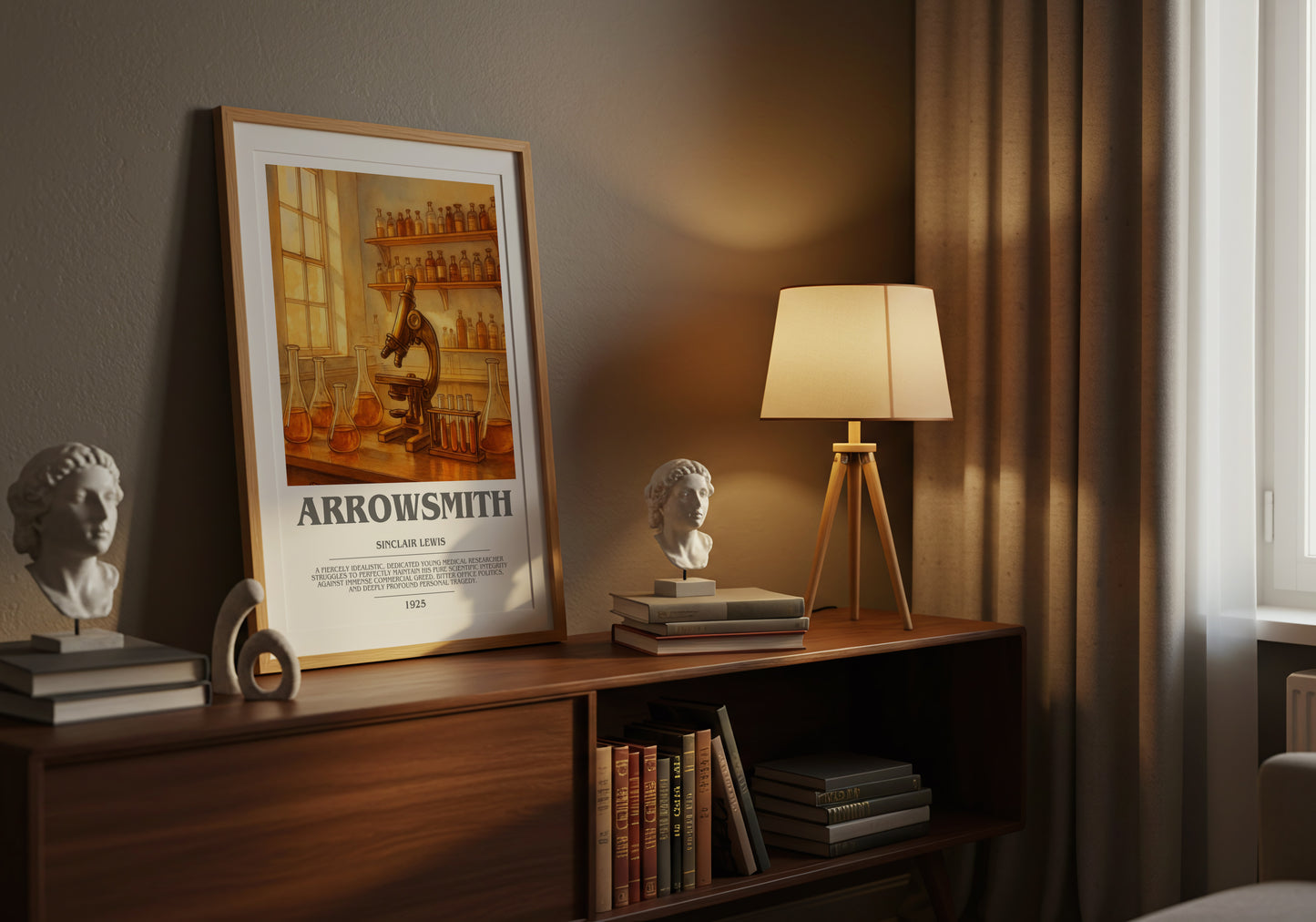 Arrowsmith bookish book poster framed on wall – satire wall art