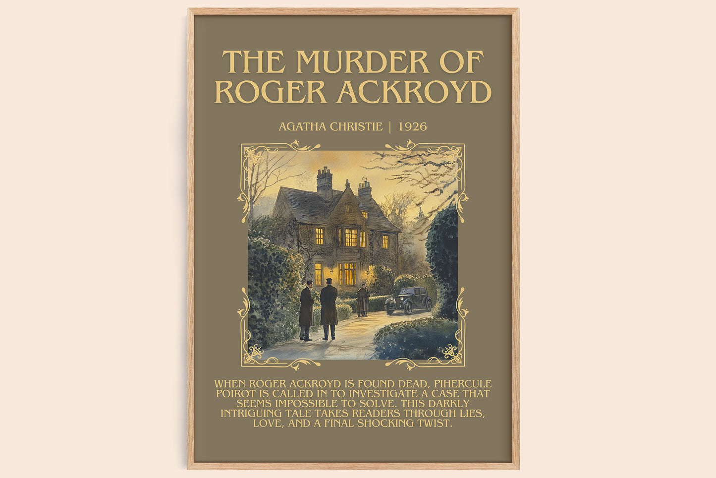 The Murder of Roger Ackroyd minimalist book poster by Agatha Christie – framed literary art print