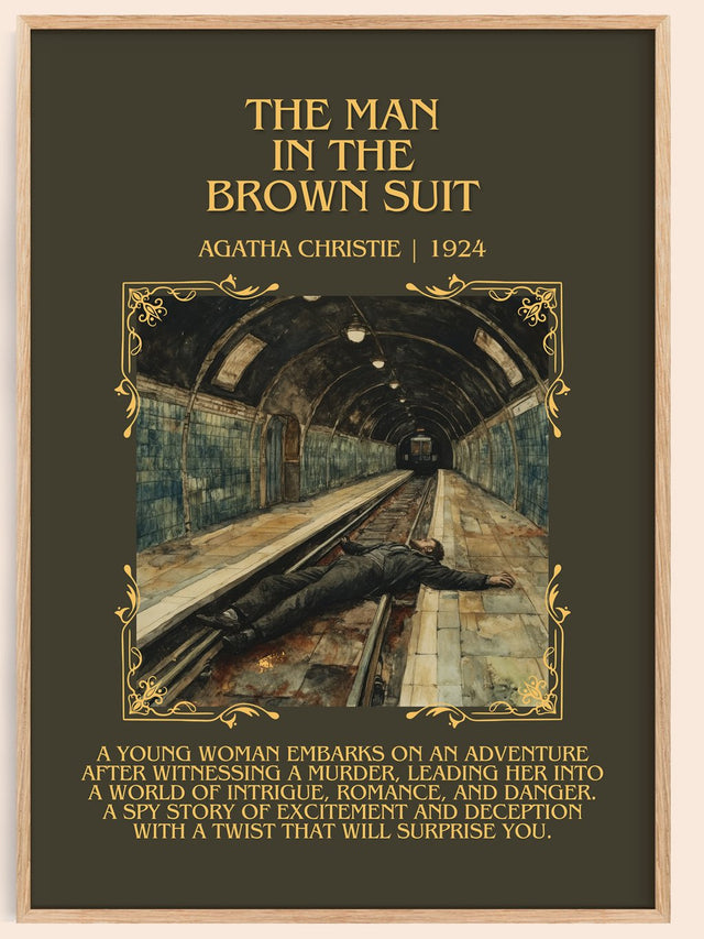 The Man in the Brown Suit Minimalist Book Poster by Agatha Christie