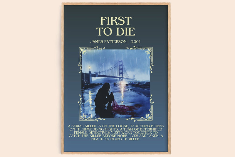 First To Die minimalist book poster by James Patterson – framed literary art print