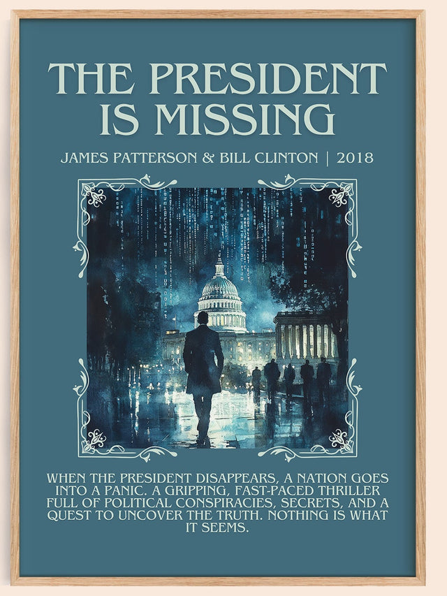 The President Is Missing Minimalist Book Poster by James Patterson