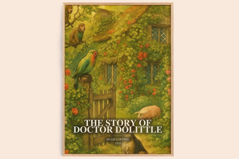 Story Of Doctor Dolittle Book Watercolour Illustration by Hugh Lofting (Edge style)