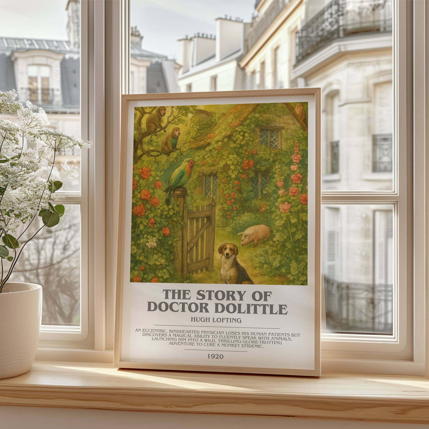 The Story Of Doctor Dolittle bookish poster colour and style options – Hugh Lofting book art