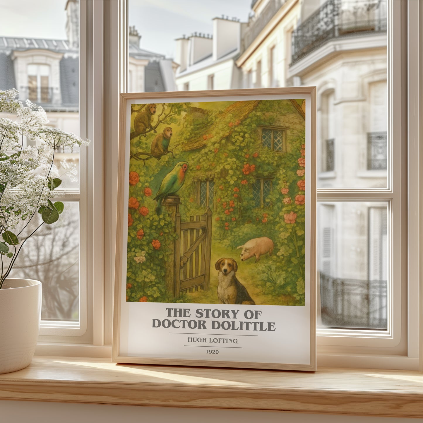 The Story Of Doctor Dolittle book cover poster colour and style options – Hugh Lofting book art