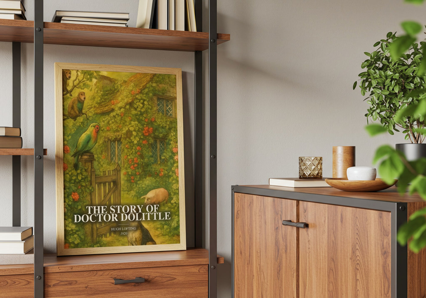 The Story Of Doctor Dolittle book watercolour illustration paper finish options – matte satin gloss