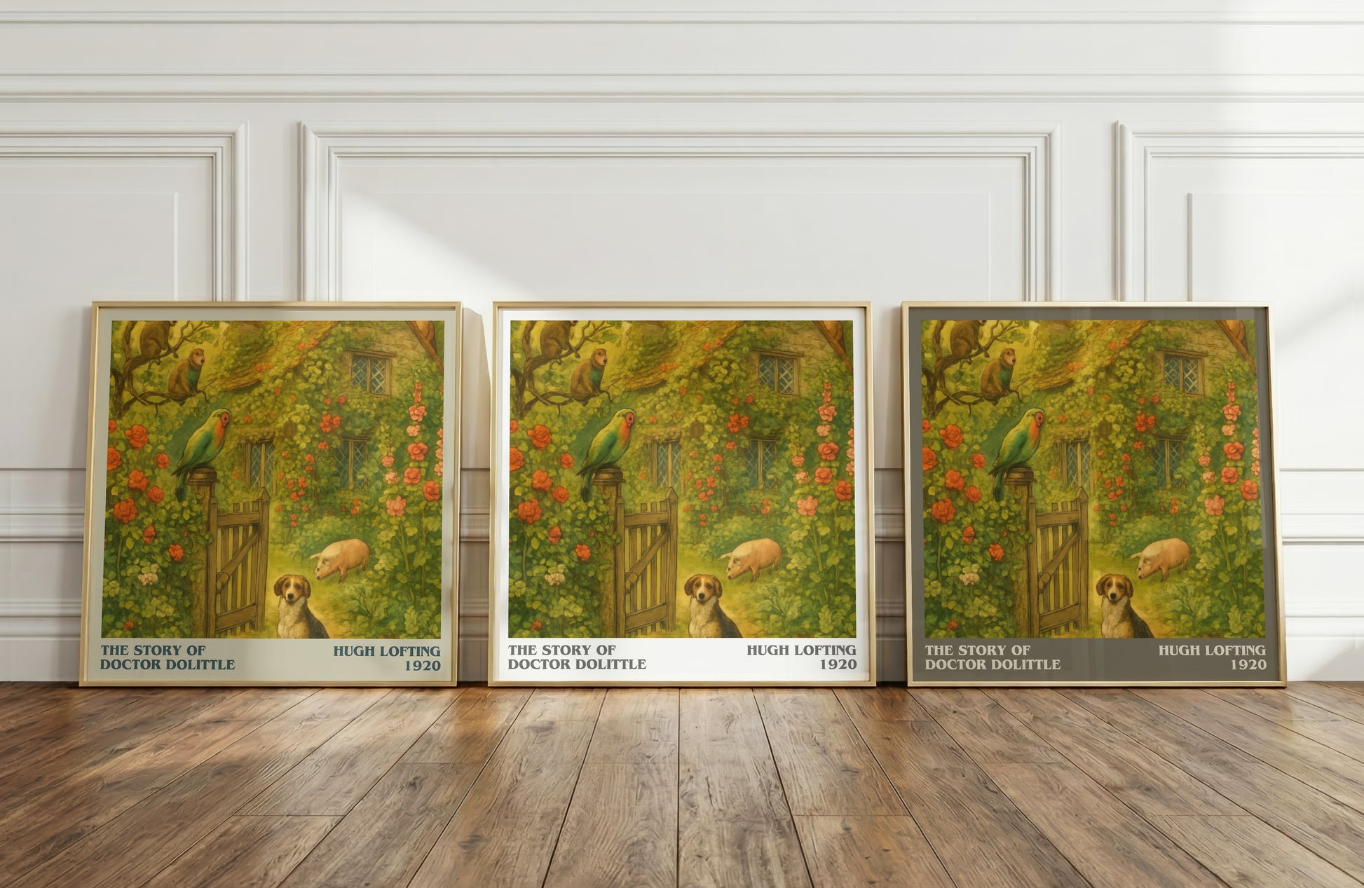 The Story Of Doctor Dolittle literary art print colour and style options – Hugh Lofting book art