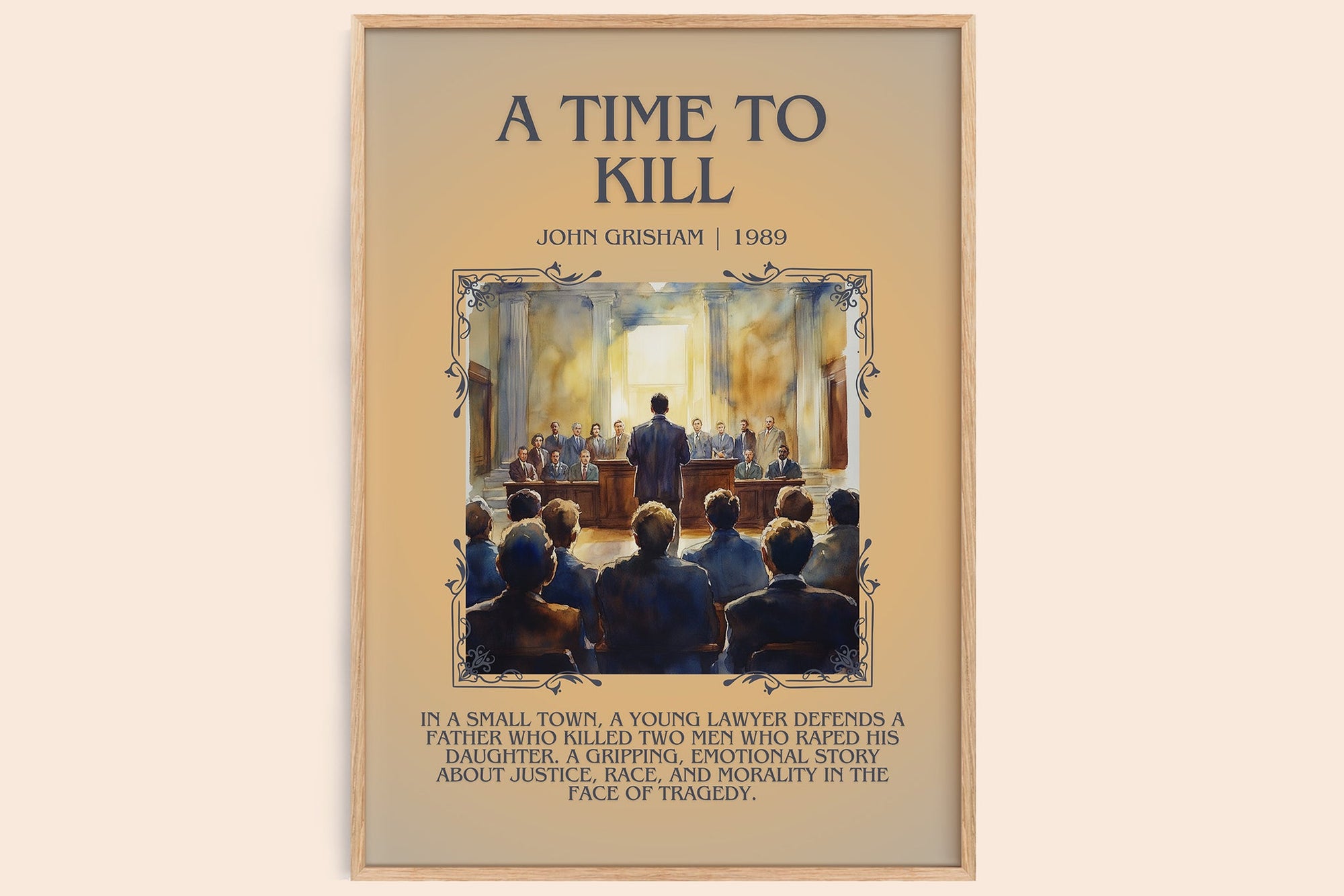 A Time to Kill minimalist book poster by John Grisham – framed literary art print
