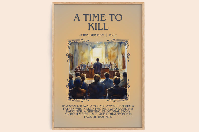 A Time to Kill minimalist book poster by John Grisham – framed literary art print