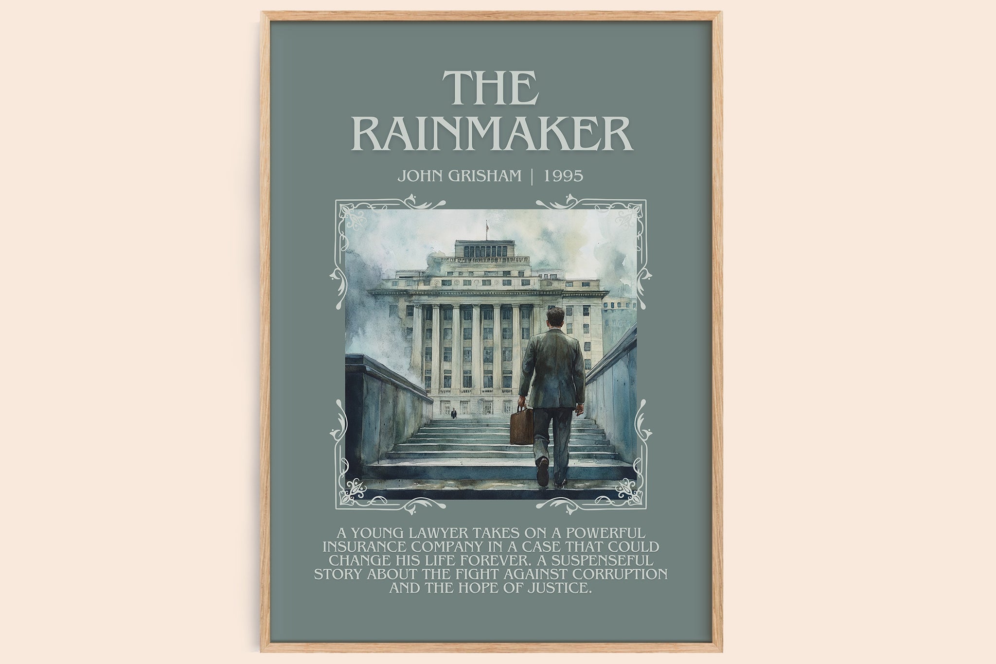 The Rainmaker Minimalist Book Poster by John Grisham