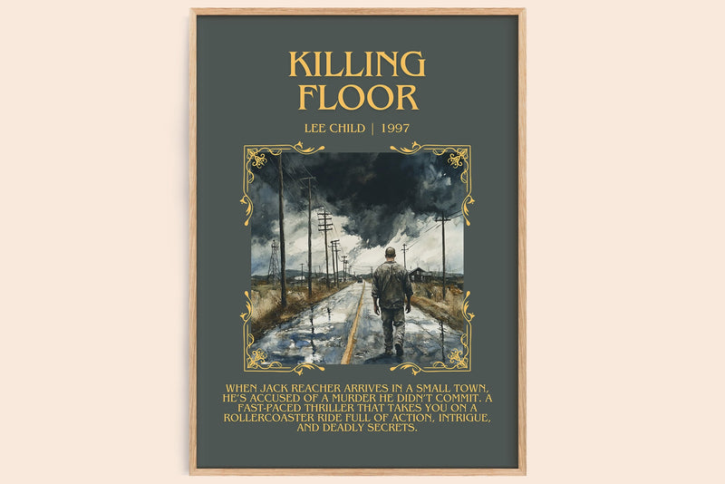 Killing Floor minimalist book poster by Lee Child – framed literary art print