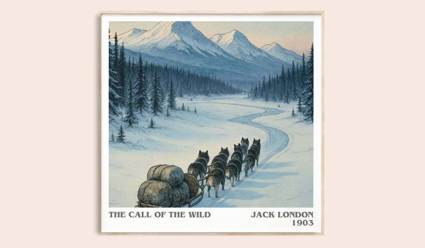 The Call Of The Wild literary book poster by Jack London – framed literary art print