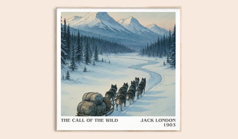 The Call Of The Wild Literary Art Print by Jack London (Square style)