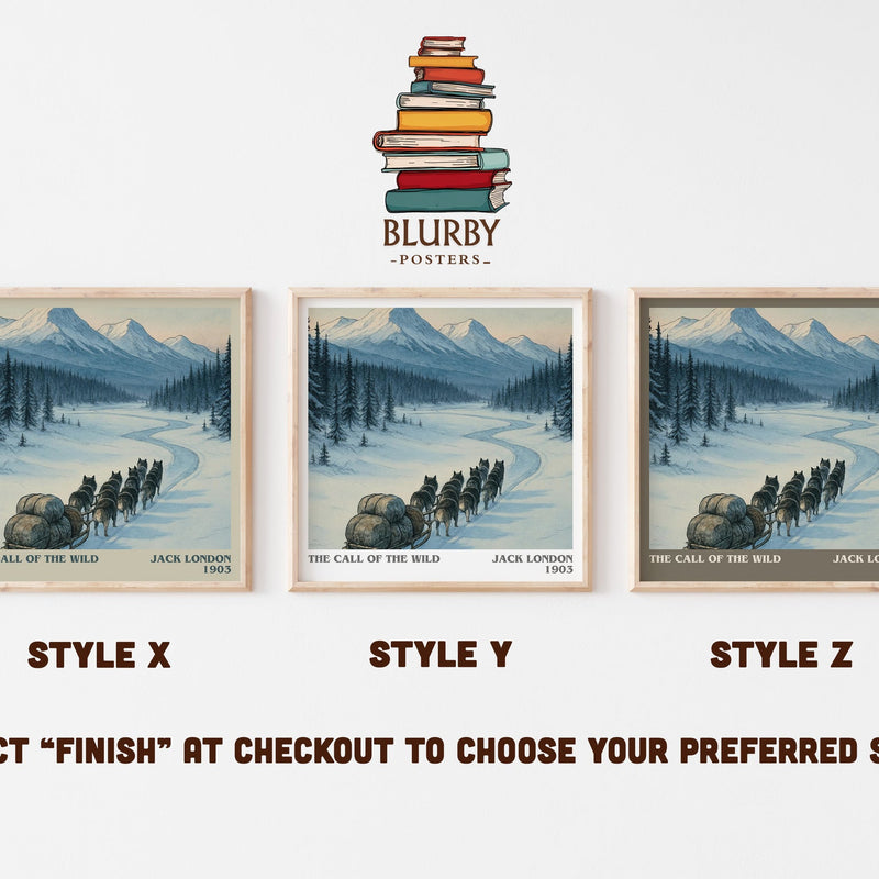 The Call Of The Wild literary print in frame leaning in hallway – adventure wall art