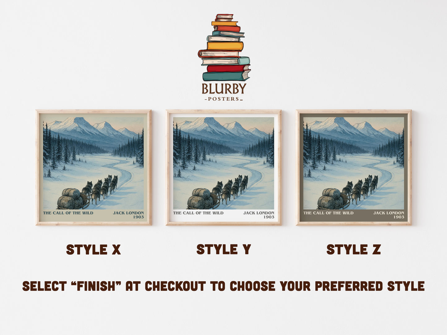 The Call Of The Wild literary print in frame leaning in hallway – adventure wall art