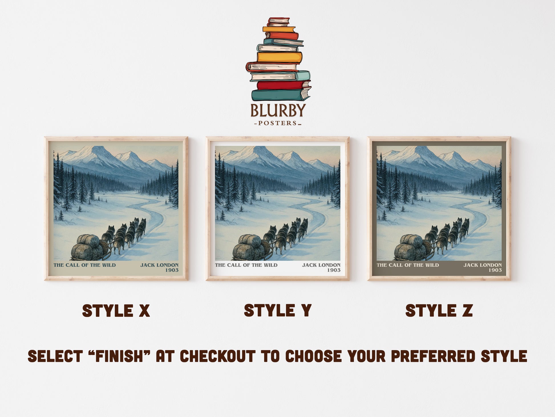The Call Of The Wild literary print in frame leaning in hallway – adventure wall art