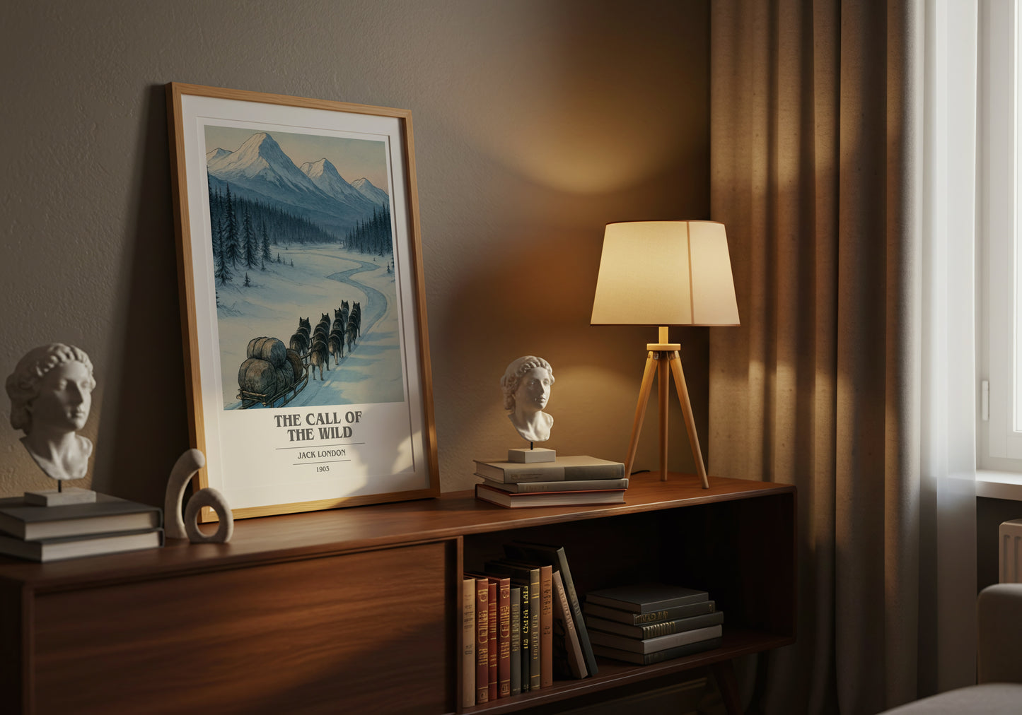 The Call Of The Wild book cover book poster framed on wall – adventure wall art