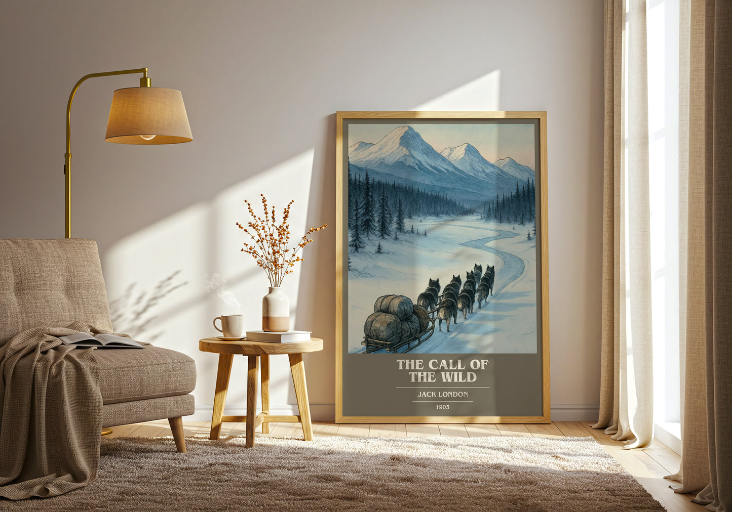 The Call Of The Wild book cover print on bookshelf – Jack London fan gift