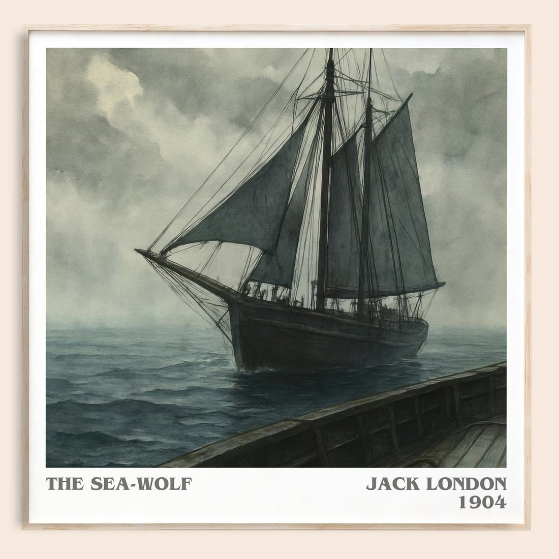 The Sea-Wolf literary book poster by Jack London – framed literary art print