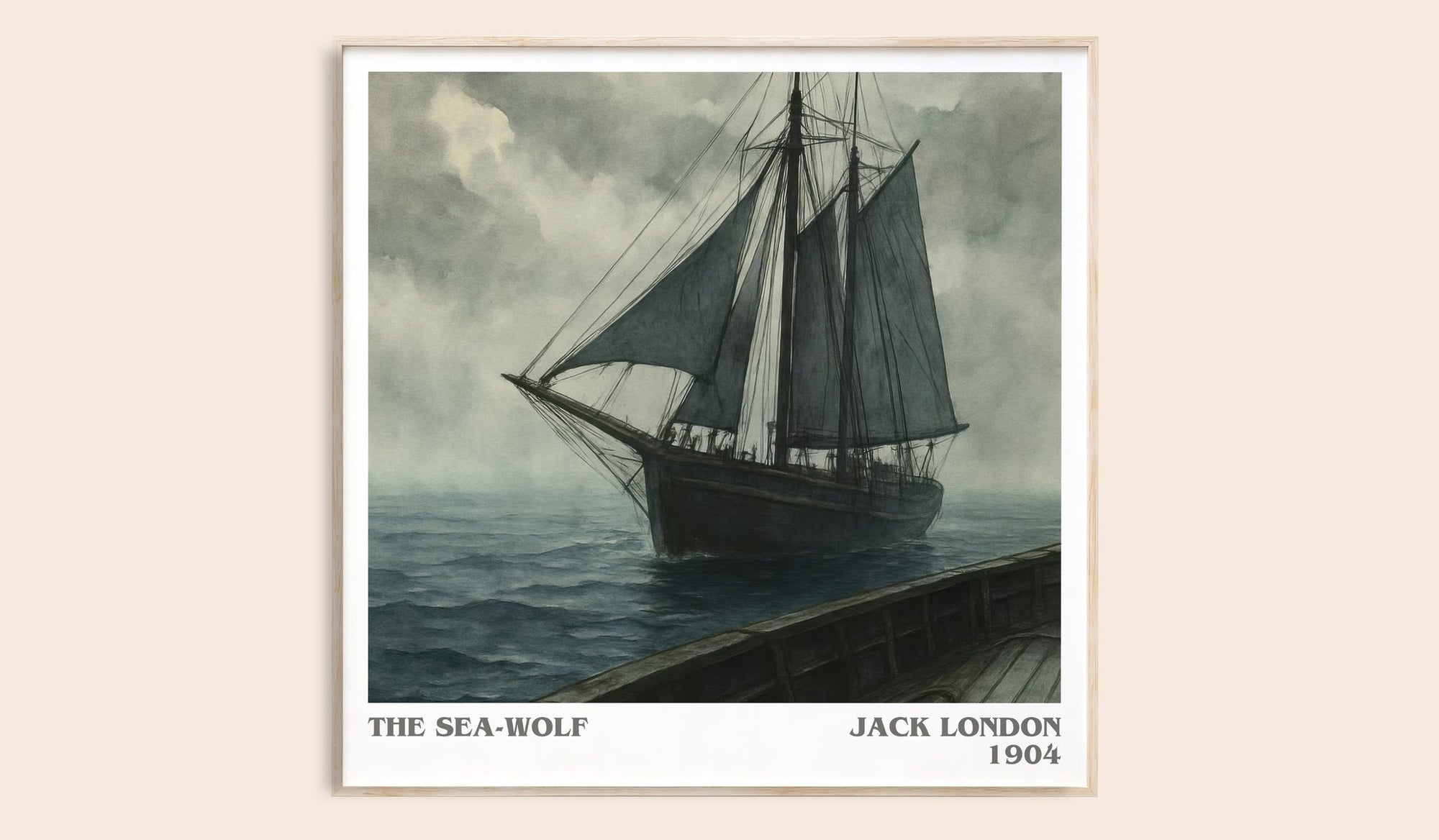 The Sea-Wolf literary book poster by Jack London – framed literary art print