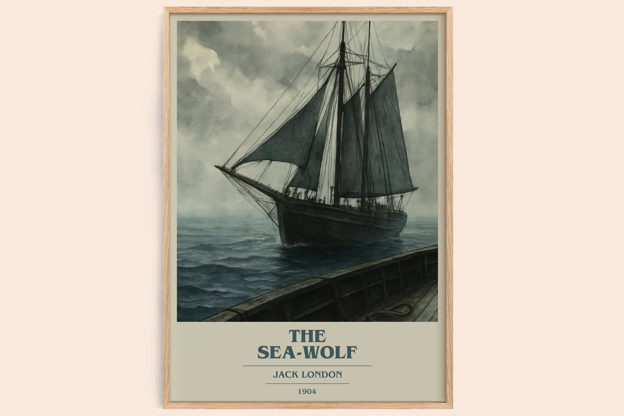 The Sea-Wolf book cover book poster by Jack London – framed literary art print