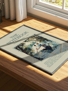The Notebook Minimalist Book Poster by Nicholas Sparks – print on a sunlit desk