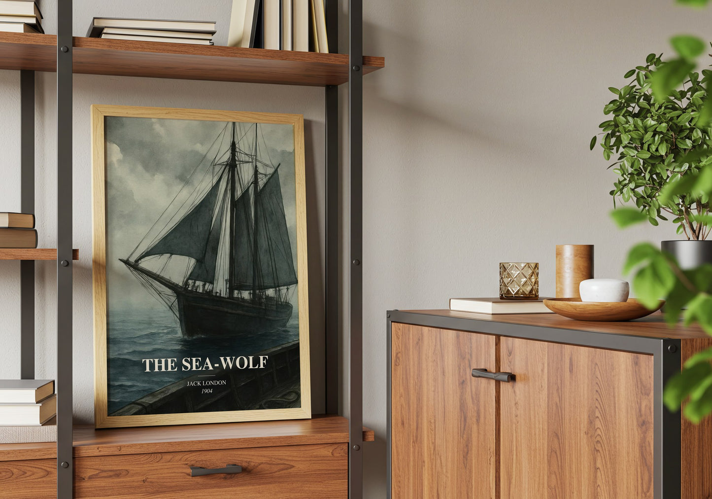 The Sea-Wolf book watercolour illustration paper finish options – matte satin gloss