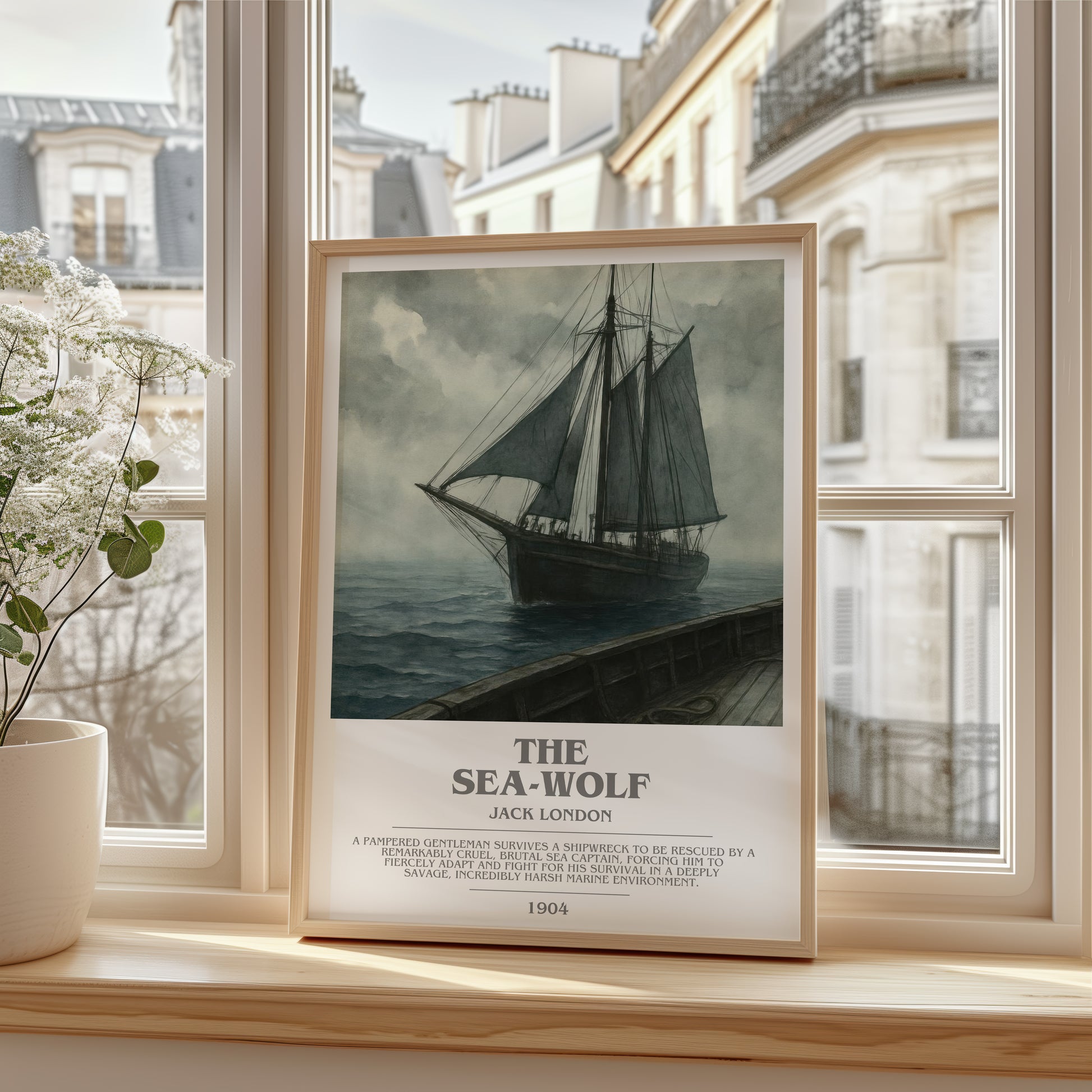 The Sea-Wolf bookish poster colour and style options – Jack London book art