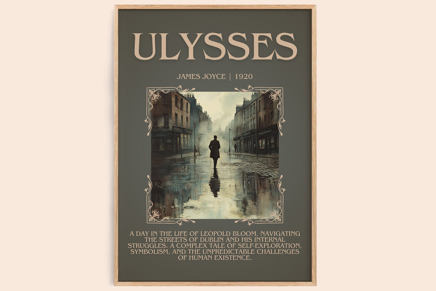 Ulysses minimalist book poster by James Joyce – framed literary art print