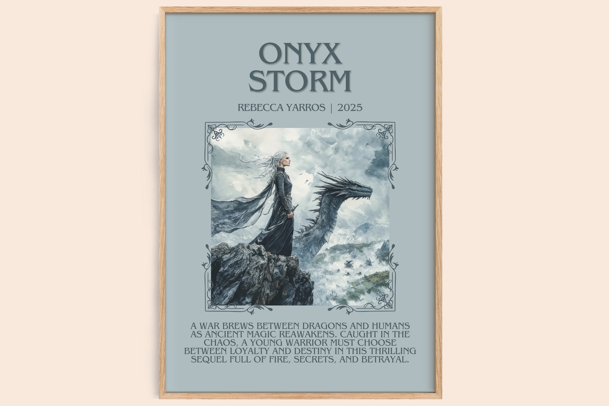 Onyx Storm Minimalist Book Poster by Rebecca Yarros