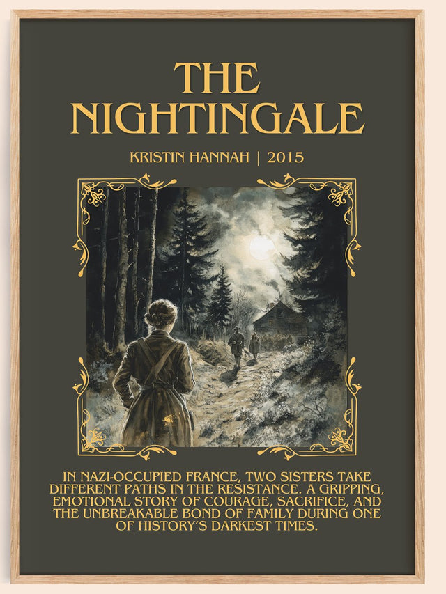 The Nightingale Minimalist Book Poster by Kristin Hannah