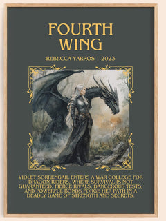 Fourth Wing Minimalist Book Poster by Rebecca Yarros