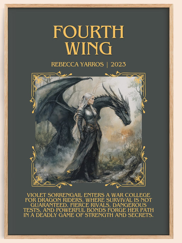 Fourth Wing Minimalist Book Poster by Rebecca Yarros