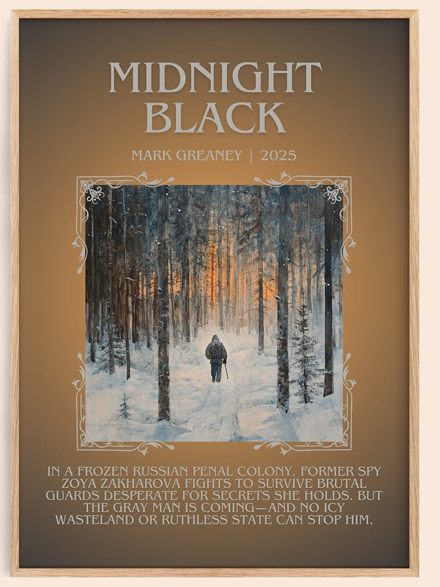Midnight Black Minimalist Book Poster by Mark Greaney