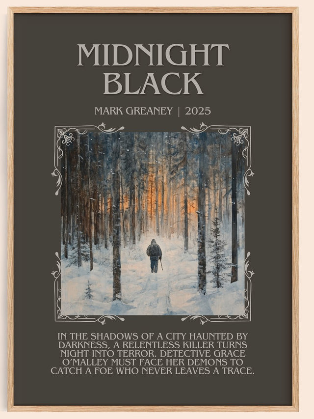 Midnight Black Minimalist Book Poster by Mark Greaney